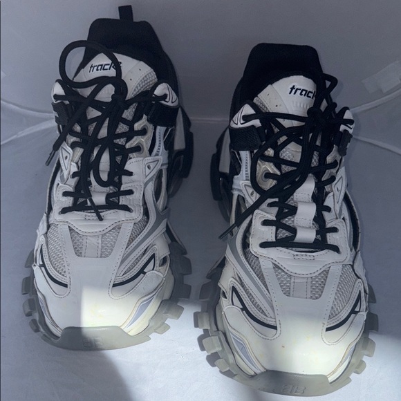 Balenciaga Track 2 Open Sneakers Black White - Picture 1 of 8
